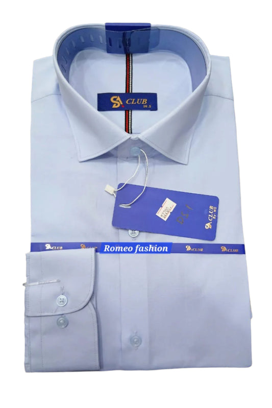 Light Blue Plain Formal Men Shirt DS-1