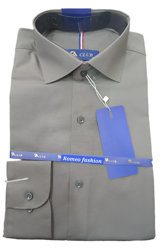 Grey Plain Formal Men Shirt DS-1